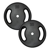 Kit 2 Anilhas De 20 Kg Pintada Para Barra / Halteres