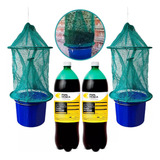 Kit 2 Armadilhas + 2 Liquido Atrativo Para Mosca Papa Mosca