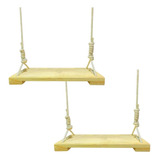 Kit 2 Balanço Madeira C/ Reforço Infantil Corda 8m Até 200kg