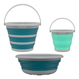 Kit 2 Balde Dobrável 5l 10l + 1 Bacia Retrátil 8l Flash Limp