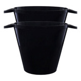 Kit 2 Baldes De Gelo Bebidas Organizador Acrílico 4,5 Litros Cor Preto Liso