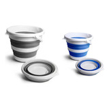 Kit 2 Baldes Retratil Flexivel 3 E 5 Litros Silicone C/ Alça