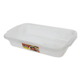 Kit 2 Bandeja Retangular Multiuso Branca Alta 3l Plastico 