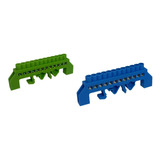 Kit 2 Barramentos 1 Terra E 1 Neutro -12 Furos - Trilho Din