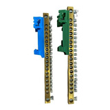 Kit 2 Barramentos 1 Terra E 1 Neutro 20 Furos Trilho Din