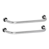 Kit 2 Barras 60cm Alças Suporte De Apoio Idoso E Deficiente Cor Prateado Premier Metais