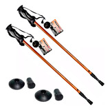 Kit 2 Bastão Caminhada Retrátil Trilha Amortecedor Nautika