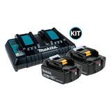 Kit 2 Bateria 18v 5ah Carregador Duplo Dc18rd 220v Makita