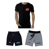 Kit 2 Bermuda Moletom + Camiseta Pronta Barato Entrega Full