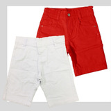 Kit 2 Bermuda Short Jeans Colorido Infantil Juvenil Promoção