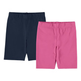 Kit 2 Bermudas Ciclista Infantil Menina Básico Cotton Malwee