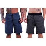 Kit 2 Bermudas Masculinas Moletom Short