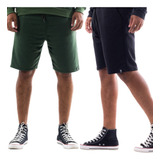 Kit 2 Bermudas Masculinas Moletom Tecido