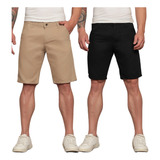 Kit 2 Bermudas Short Sarja Social Brim Masculino Qualidade