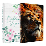 Kit 2 Bíblia Feminina Masculina | Letra Grande Gigante | Harpa Cristã | Capa Dura | Arc