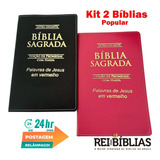 Kit 2 Biblias Letra Gigante Luxo