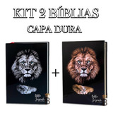 Kit 2 Bíblias Letra Gigante Popular Capa Dura Leão Silver + Leão Gold
