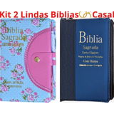 Kit 2 Bíblias Sagrada Do Casal Com Harpa E Corinhos