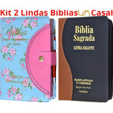Kit 2 Bíblias Sagrada Do Casal Letra Gigante Harpa E Indice