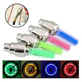 Kit 2 Bicos Pino Luz Led Luminoso Pneu Moto Bike Com Bateria