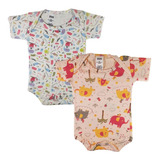 Kit 2 Body Bebe Menina Manga Curta Sortido Oportunidade Nf