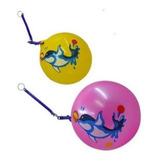 Kit 2 Bolas Borracha Poing Poing Com Cordão Mola 20cm
