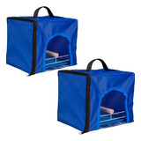 Kit 2 Bolsa Transporte Para Calopsita Pássaros Aves Pet Azul