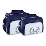 Kit 2 Bolsas Maternidade Mave Baby Coroa Lisa Azul Atacado