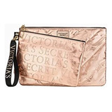Kit 2 Bolsas Victoria Secret Clutch + Necessaire Dourada