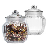 Kit 2 Bomboniere Baleiro Vidro Doce Bombons Decoração 14cm