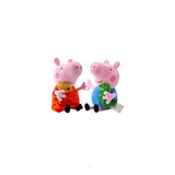 Kit 2 Boneco Pelúcia Peppa Pig E Jorge 30cm Antialérgicos
