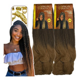 Kit 2 Cabelo Jumbo Jumbão Box Braids African Beauty + Anéis