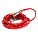 Kit 2 Cabo Rca 5 M + 2 Y Dupla Blindagem Cobre Vermelho Som