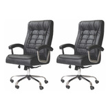 Kit 2 Cadeira De Escritório Presidente Giratória Relax Mola