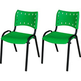 Kit 2 Cadeira Iso Comercial Igreja Escola Recepção Verde