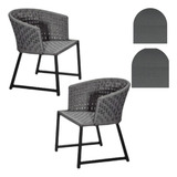 Kit 2 Cadeira Poltrona C/ Almofadas Confortável Decorativas