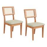 Kit 2 Cadeiras 100% Mdf Estofadas