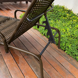 Kit 2 Cadeiras Catar Reclináveis Para Jardim Varanda Piscina Cor Argila