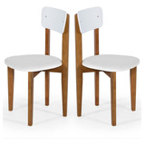 Kit 2 Cadeiras Para Cozinha Elisa Com Assento Tecido Suede Cor Da Estrutura Da Cadeira Imbuia Cor Do Assento Branco