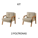 Kit 2 Cadeiras Poltronas De Luxo
