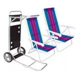 Kit 2 Cadeiras Praia Reclináveis +