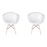 Kit 2 Cadeiras Web Cloe Clarice Sidera Base Wood