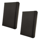 Kit 2 Cadernetas Tipo Moleskine 21x14 Capa Dura Preta