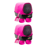 Kit 2 Caixa Areia Banheiro Furba Sandbox Fechada Grande Gato Cor Rosa