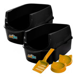 Kit 2 Caixas De Areia Bandeja Furba Desmontável P/ Gatos