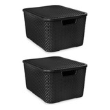 Kit 2 Caixas Organizadoras Rattan - 15 Litros