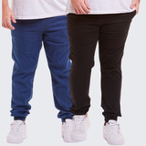 Kit 2 Calça Jeans Sarja Jogger Masculina Plus Size G1 G2 G3