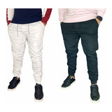 Kit 2 Calça Jogger Fitness Track Pants Preta Branca + Brinde