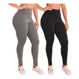 Kit 2 Calça Legging Feminina Slim Fit Academia Suplex