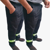 Kit 2 Calça Uniforme Brim Pesado C/ Faixa Refletiva 